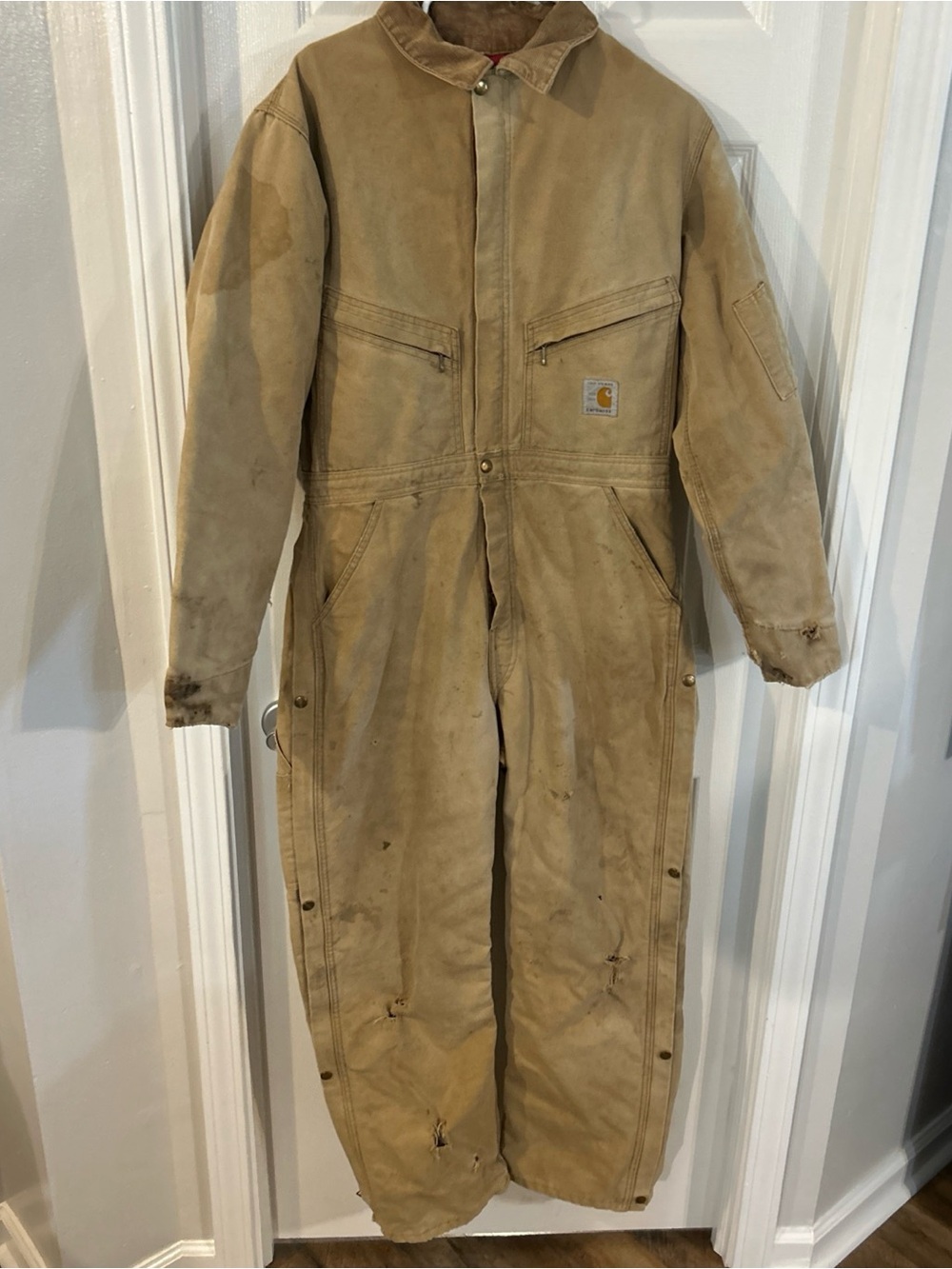 Vintage Carhartt 100 Years Coveralls Made in USA Duck Canvas Quilt Lined 80s